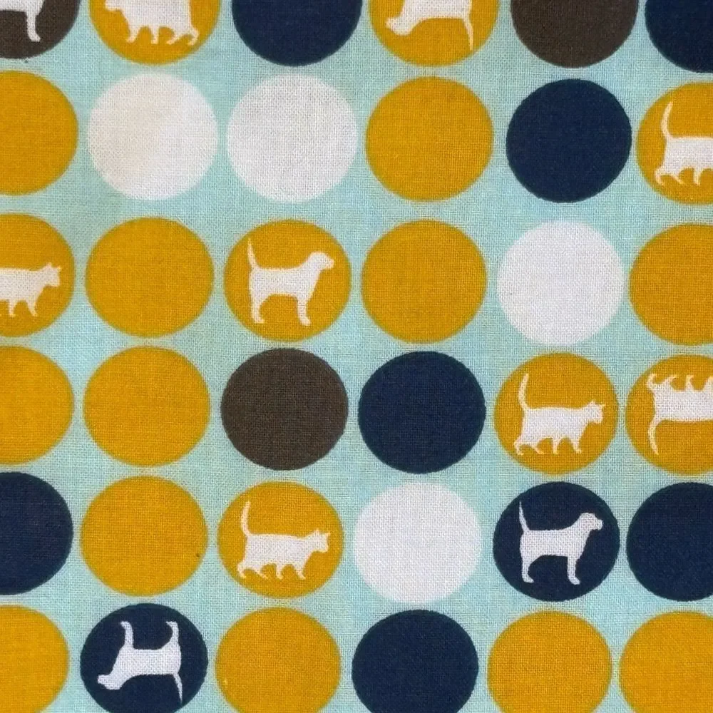 POTHOLDERS, Set of 2, Handmade, dogs, cats, gold, blue